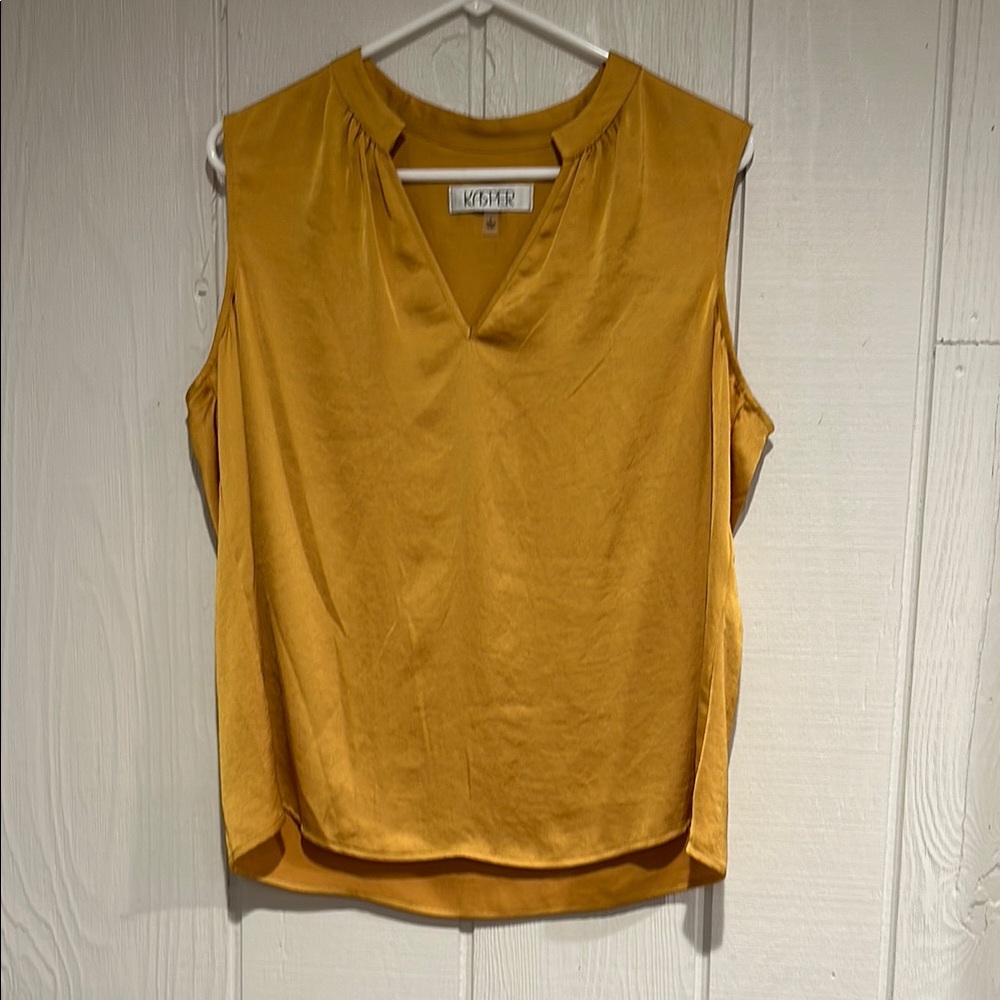 Kasper Yellow Sleeveless Blouse